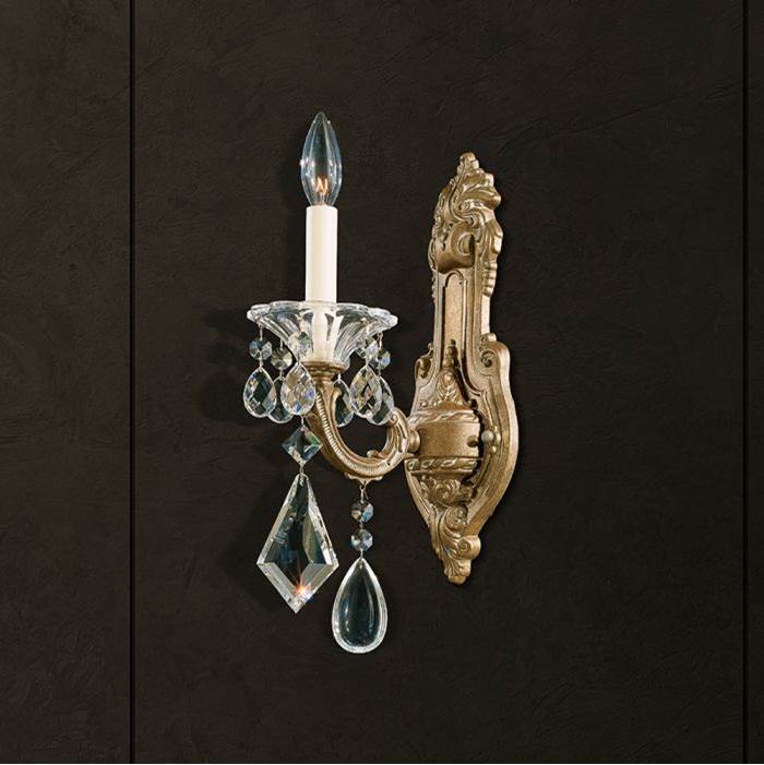Schonbek La Scala 1 Light 110V Wall Sconce in Florentine Bronze with Clear Crystals From Swarovski®