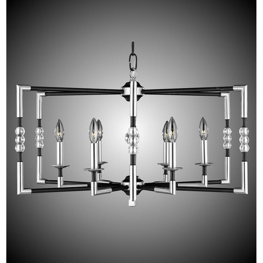 American Brass And Crystal 6 Light Magro Cage Chandelier