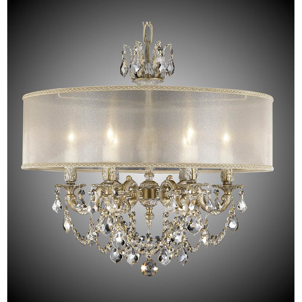 American Brass And Crystal 6 Light Llydia Chandelier