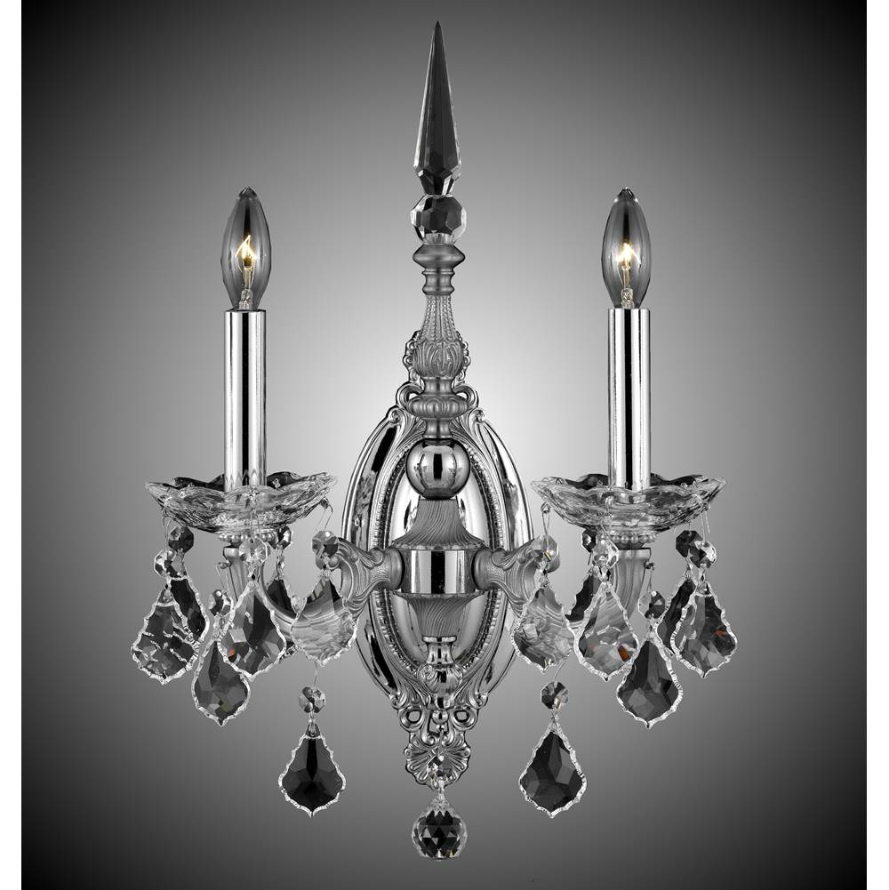 American Brass And Crystal 2 Light Venetian Wall Sconce