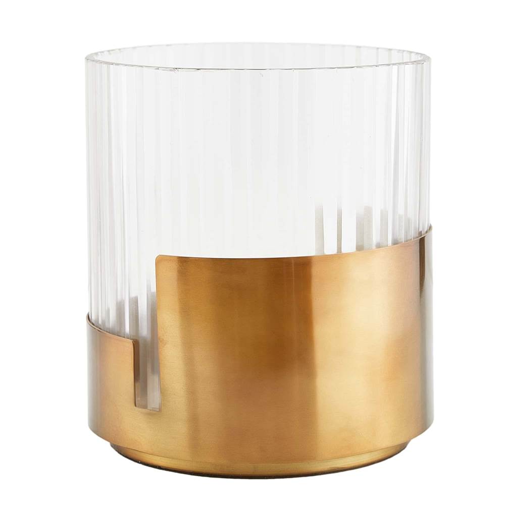 Arteriors Home Clear Etched Glass/Antique Brass