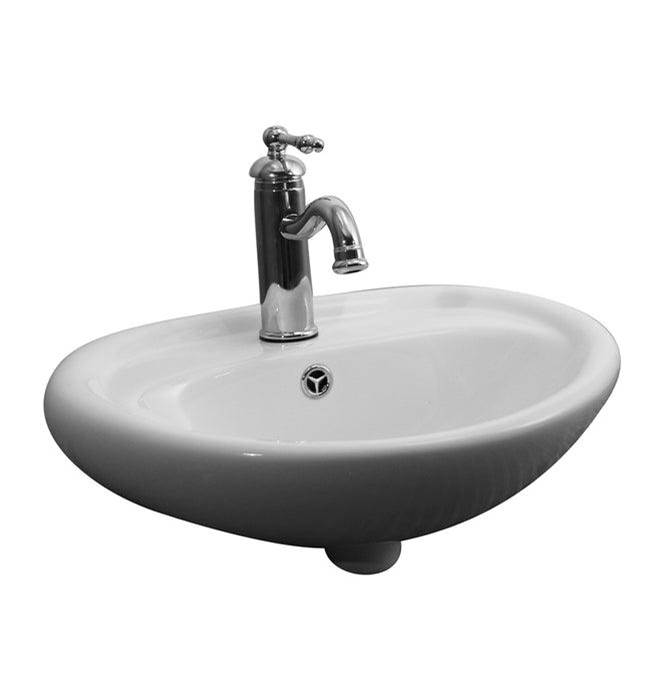 Barclay Ashley Wall Hung for 4'' ccFaucet Holes, Overflow, White