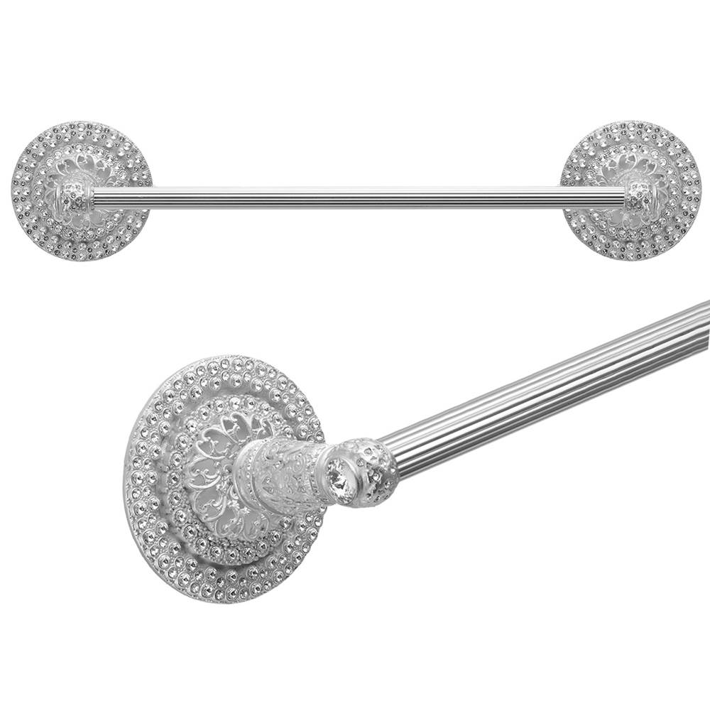 Carpe Diem Hardware Juliane Grace 16'' O.C. (Approximately) Towel Bar With Swarovski Clear Crystals With 5/8'' Reeded Center