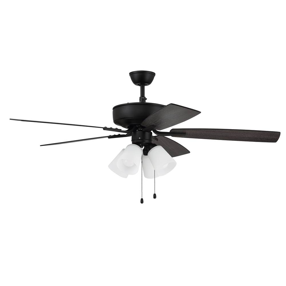 Craftmade 52'' Pro Plus Fan with 4 Light kit with White Glass and Blades