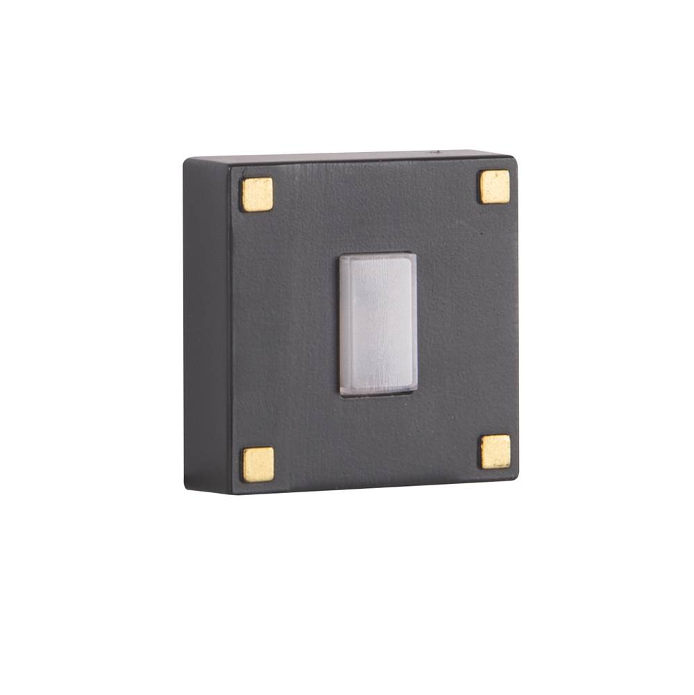 Craftmade Surface Mount Lighted Push Button in Flat Black with Satin Brass Accents