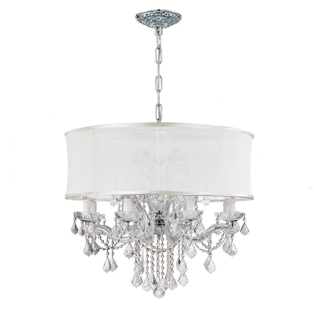Crystorama Brentwood 12 Light Smooth Shade Polished Chrome Chandelier