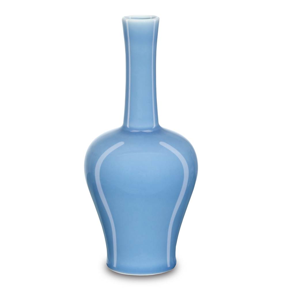 Currey And Company Sky Blue Straight Neck Vase
