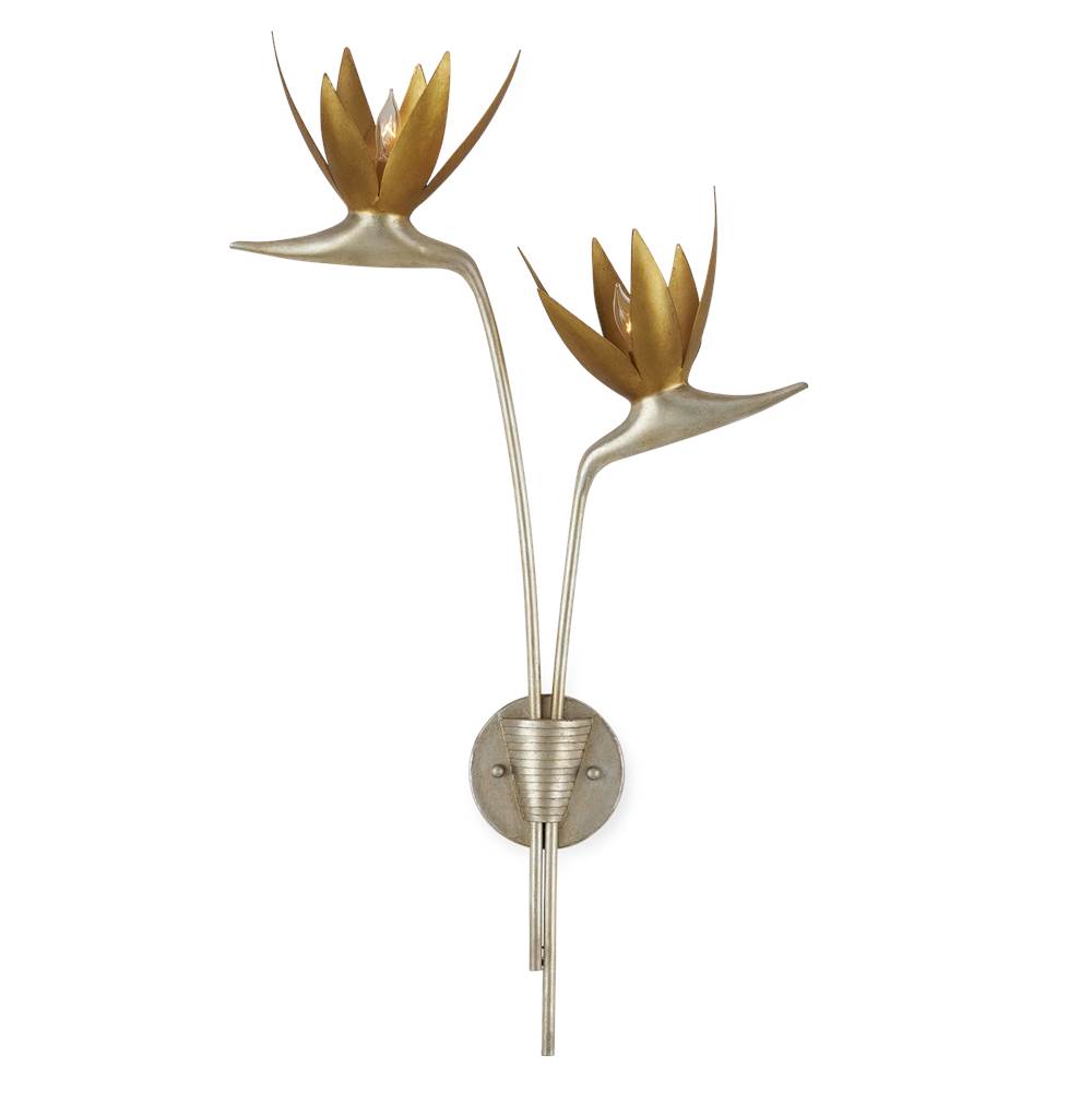 Currey And Company Paradiso Gold and Silver Wall Sconce, Left