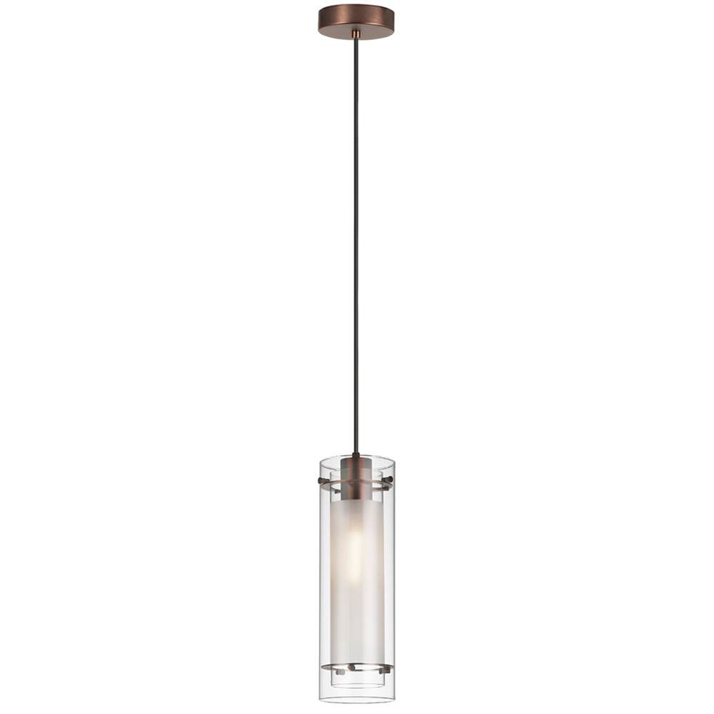 Dainolite Single Pendant Clear Frosted Glass