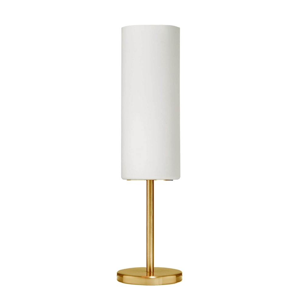 Dainolite 1LT Incandescent Table Lamp, AGB w/ WH Glass
