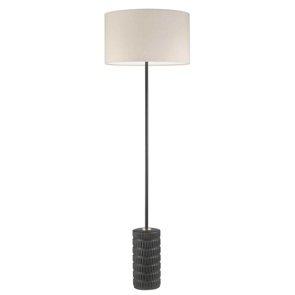 Dainolite 1LT Incandescent Floor Lamp, MB w/ BG Shade