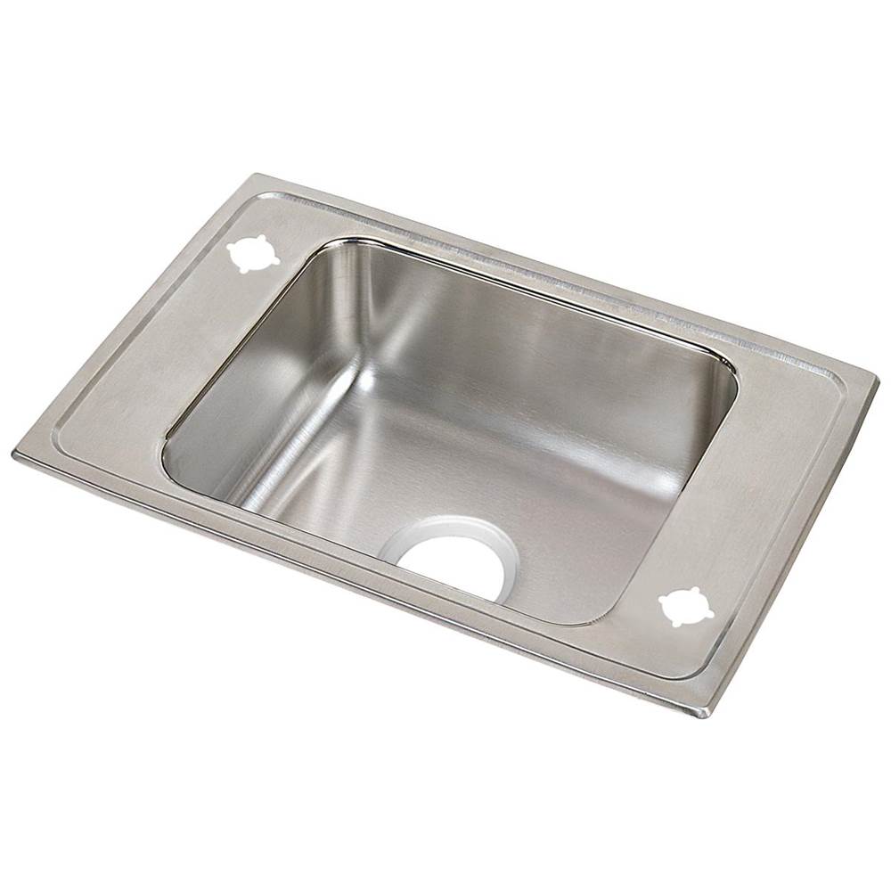 Elkay Lustertone Classic Stainless Steel 31'' x 19-1/2'' x 7-5/8'', 2LM-Hole Single Bowl Drop-in Classroom Sink