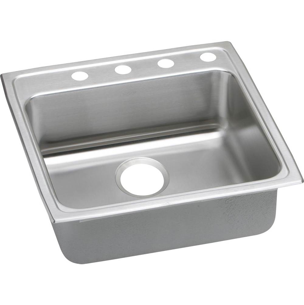 Elkay Lustertone Classic Stainless Steel 22'' x 22'' x 5'', 1-Hole Single Bowl Drop-in ADA Sink with Quick-clip