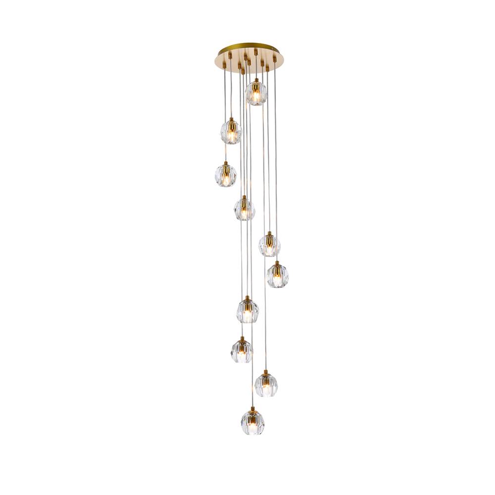 Elegant Lighting Eren 10 lights Gold pendant