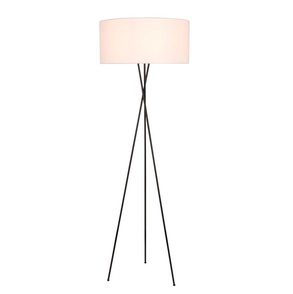 Elegant Lighting Cason 1 light Black and White shade Floor lamp