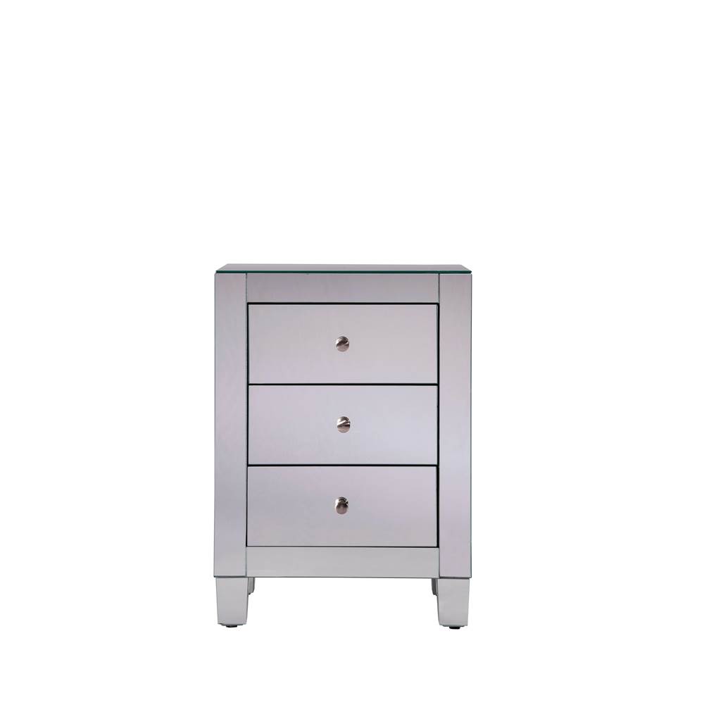 Elegant Lighting 3 Drawers Cabinet 17-3/4 In. X 13 In. X 25 In. In Clear Mirror