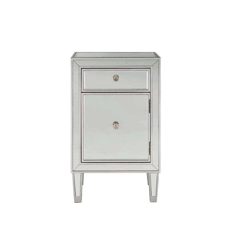 Elegant Lighting End Table 1 Drawer 18In. W X 13In. D X 29In. H In Antique Silver Paint