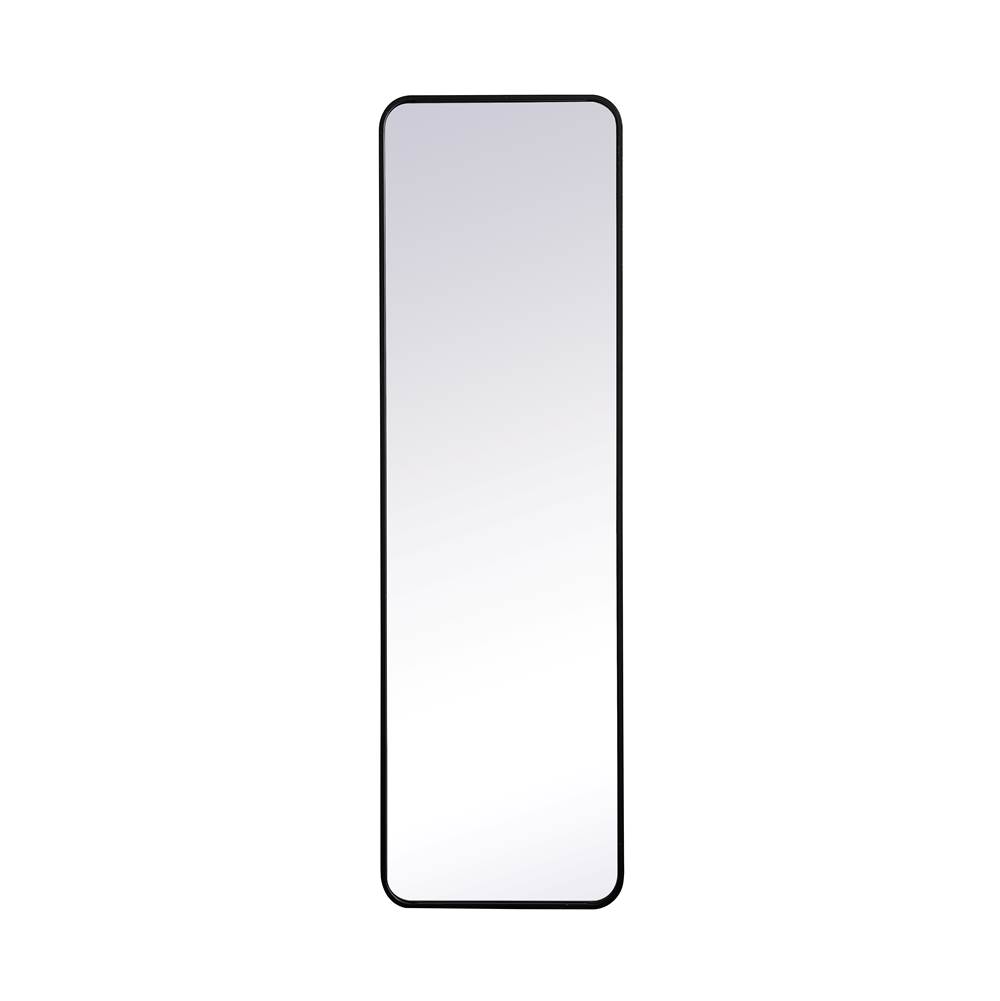 Elegant Lighting Evermore Soft Corner Metal Rectangular Mirror 18X60 Inch In Black