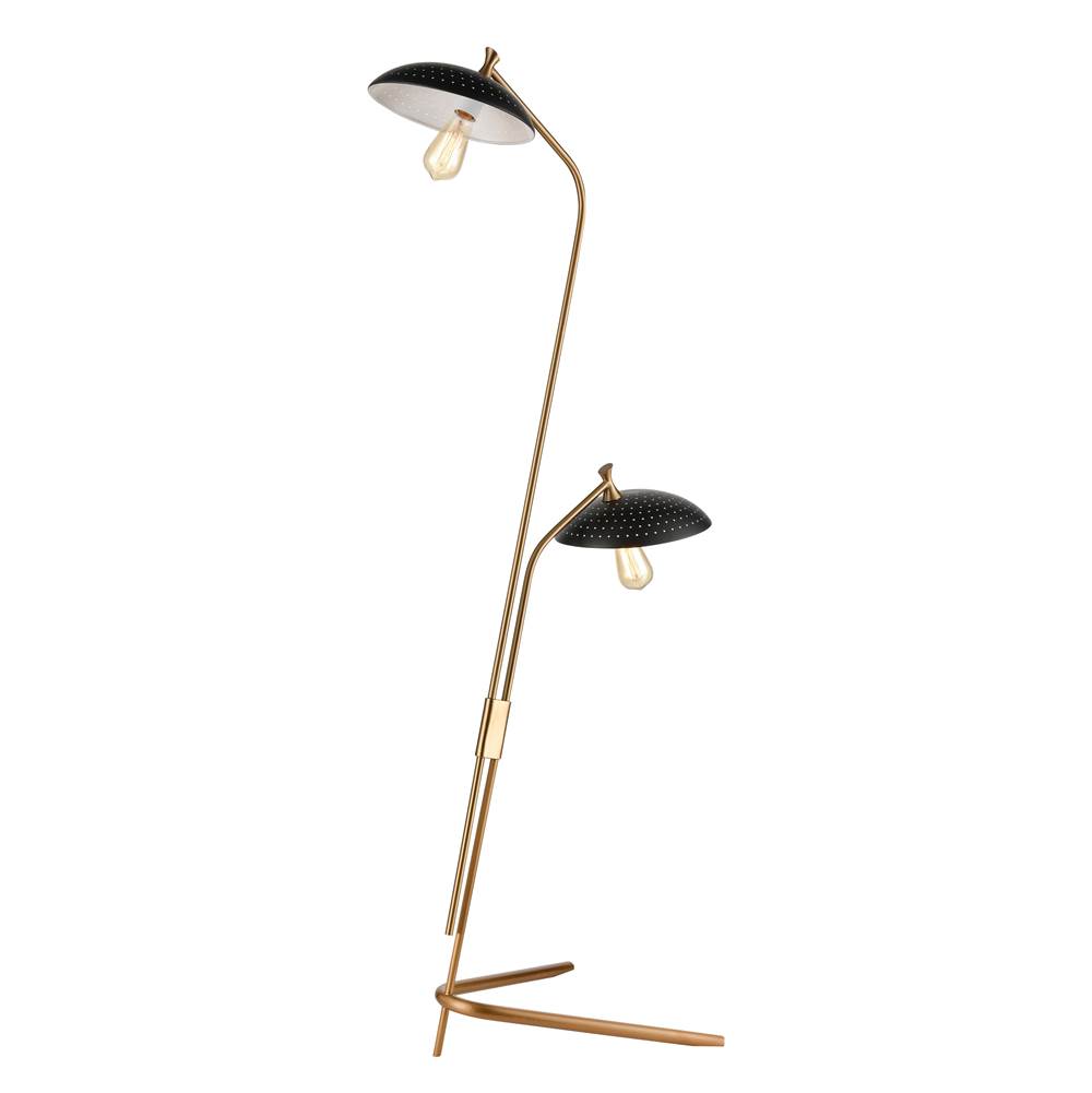 Elk Home Scarab 66'' High 2-Light Floor Lamp - Satin Brass