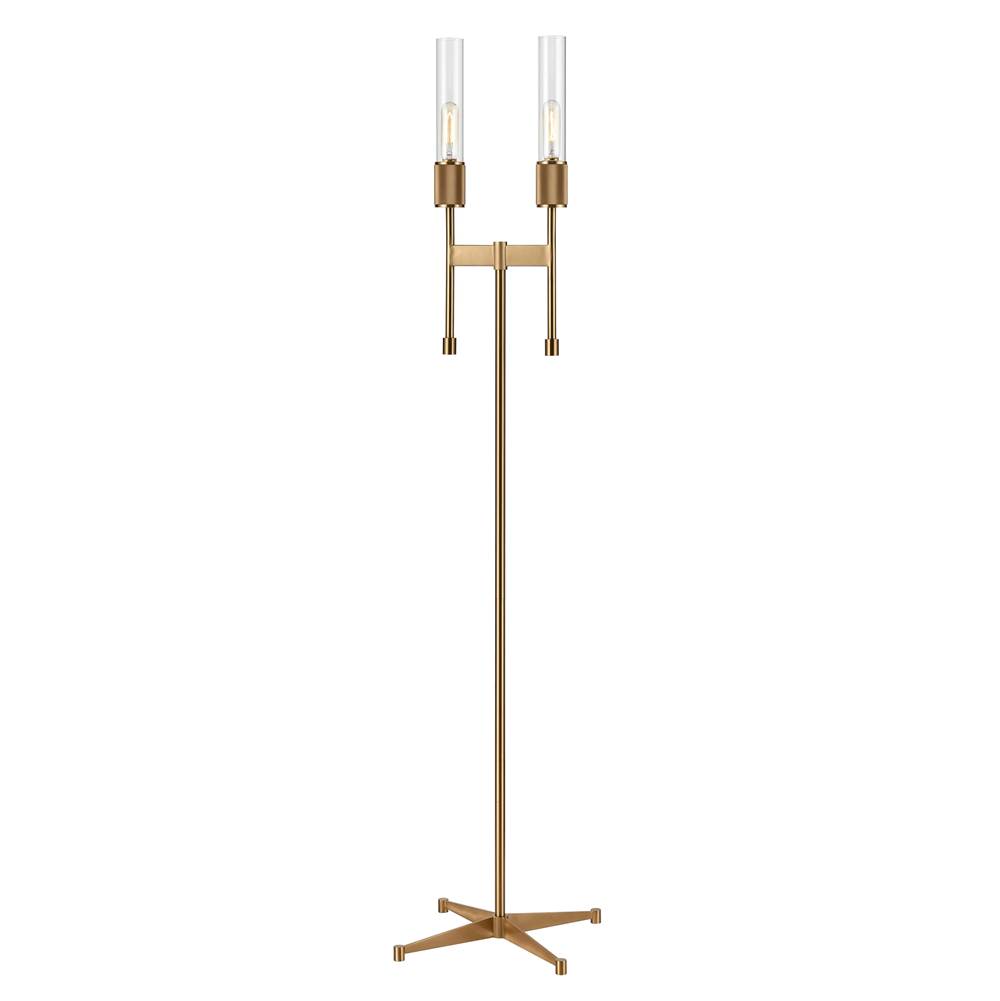 Elk Home Beaconsfield 65'' High 2-Light Floor Lamp - Aged Brass