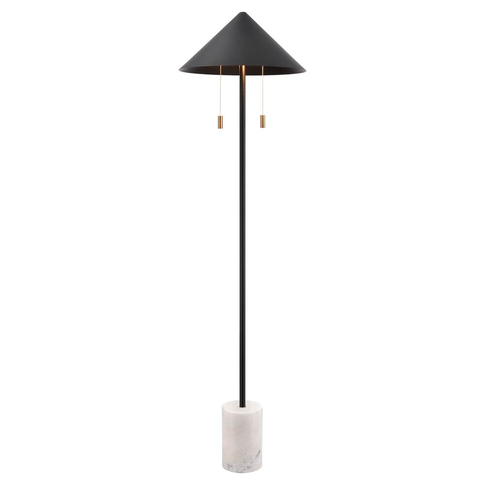 Elk Home Jordana 58'' High 2-Light Floor Lamp - Matte Black - Includes LED Bulb
