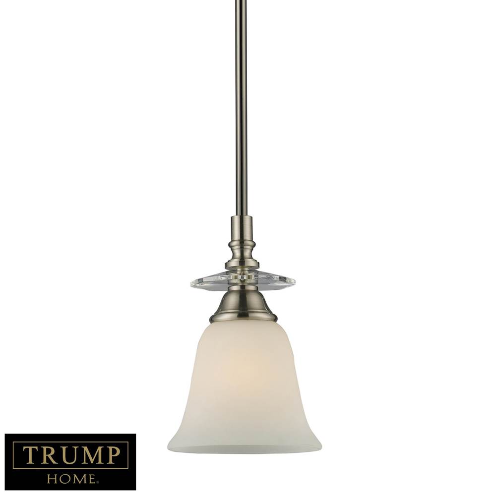 Elk Lighting 1-Light Pendant in Black Chrome With Polished Nickel Accents