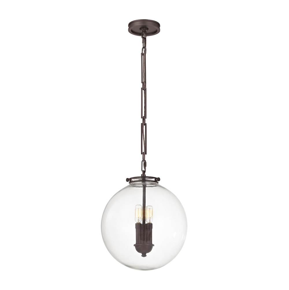 Elk Lighting Gramercy 3-Light Pendant in Oil Rubbed Bronze With Clear Glass