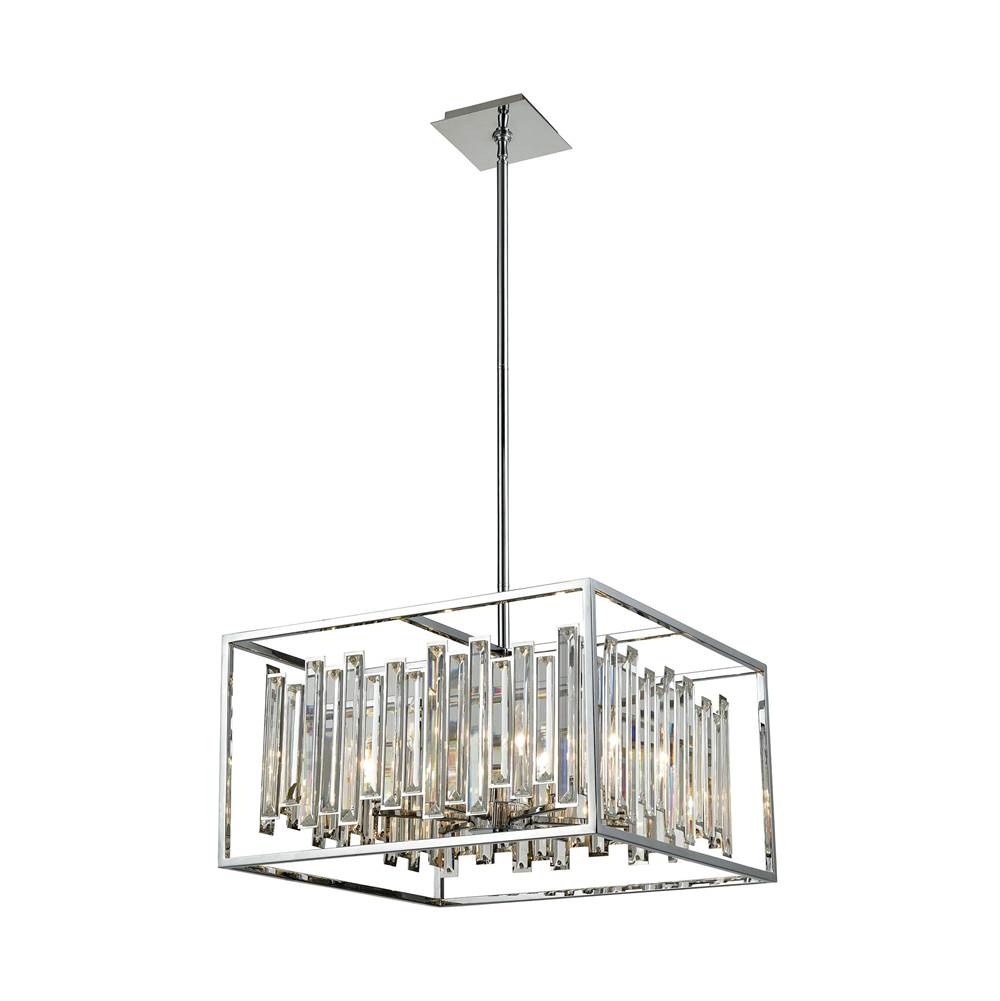 Elk Lighting Rivona 6-Light Chandelier in Polished Chrome with Clear Crystal
