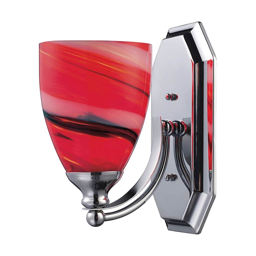Elk Lighting Mix and Match Vanity 1-Light Wall Lamp in Chrome With Candy Glass