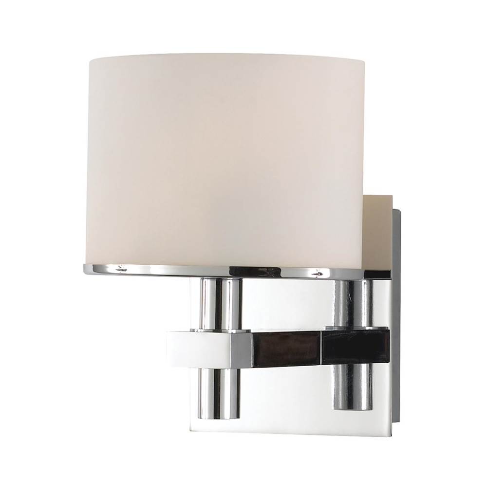 Elk Lighting Ombra Vanity - 1-Light W/Lamp. White Opal Glass / Chrome Finish.