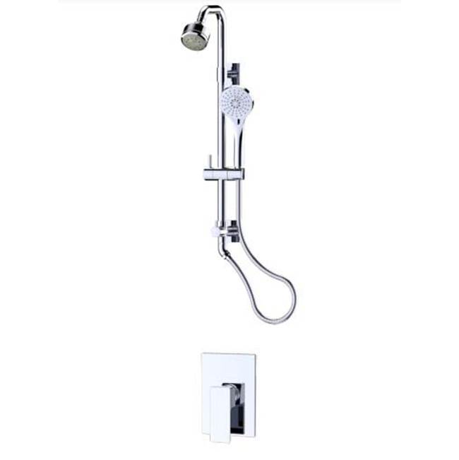 Fluid fluid Quad 5 Function Shower & Hand Shower Trim Kit (18'' + TALL ) - Brushed Nickel