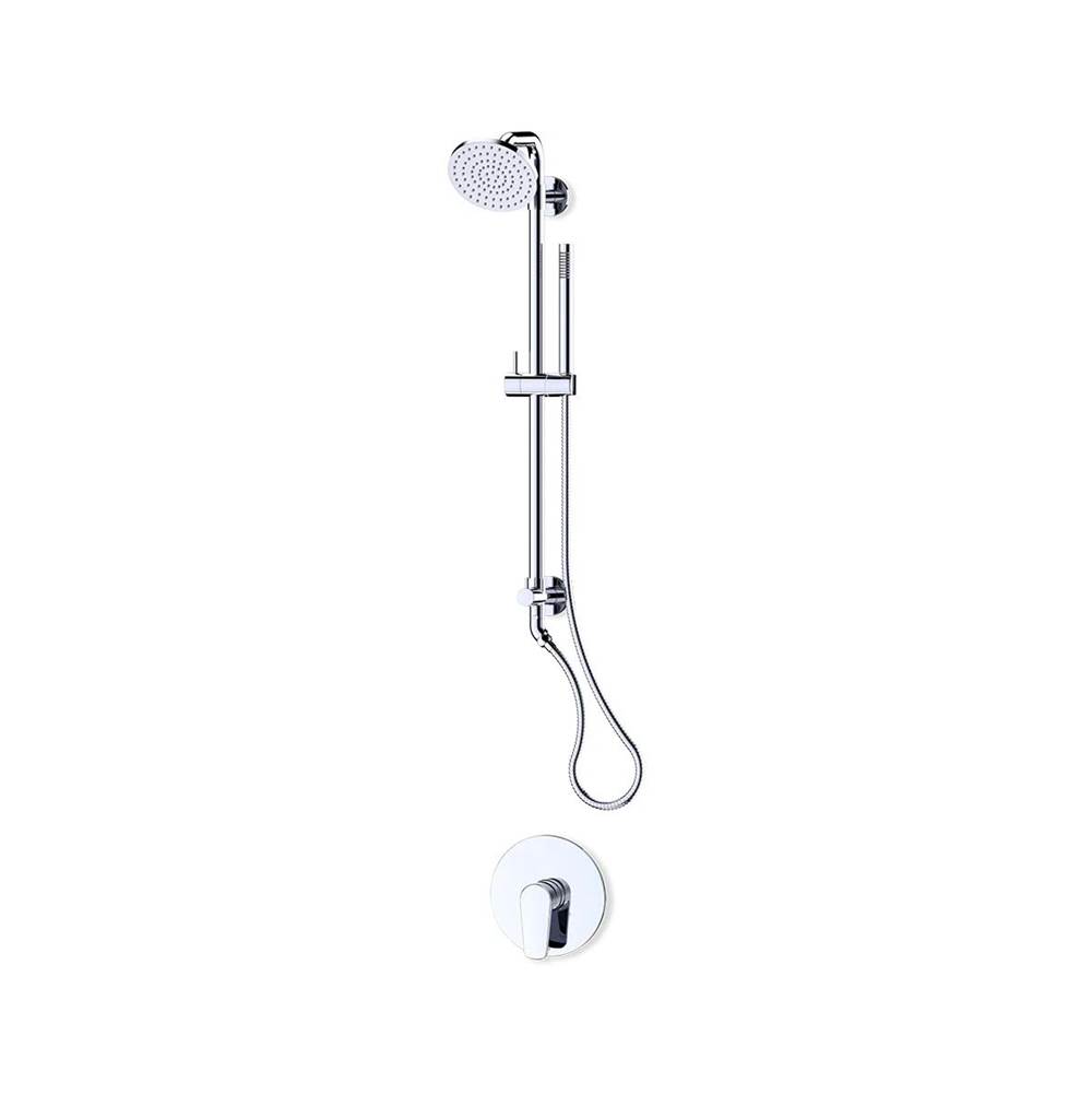Fluid fluid Utopia 6'' Round Shower & Hand Shower Trim Kit (26'') - Brushed Nickel
