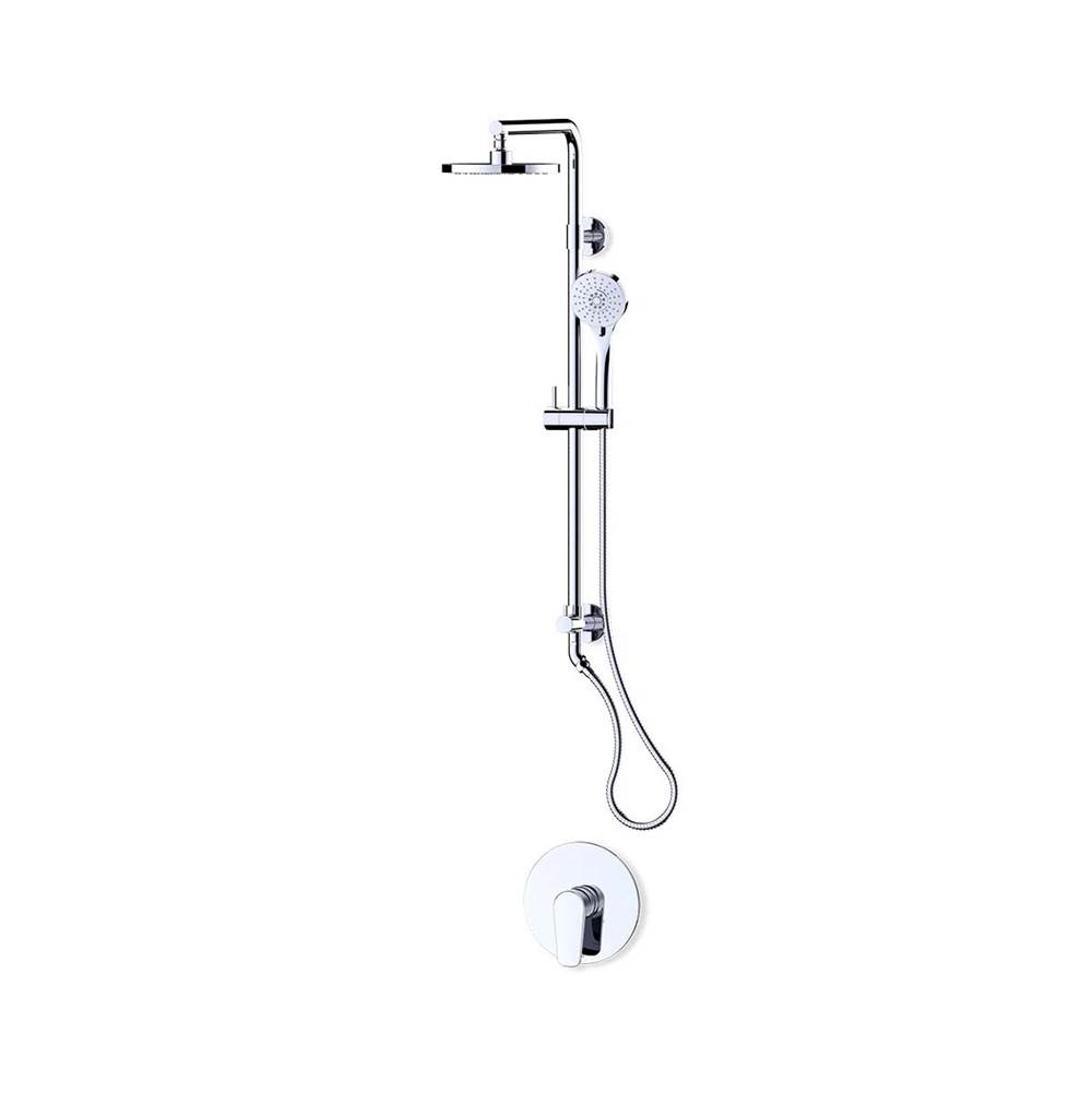 Fluid fluid Utopia 8'' Rainshower & Hand Shower Trim Kit (18'') - Chrome