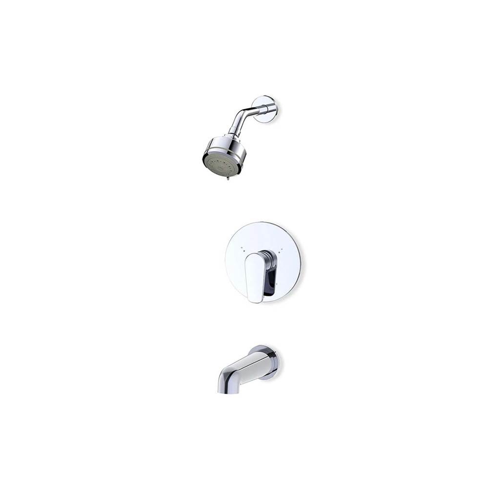 Fluid fluid Utopia Curved Tub Spout & 5 Function Shower Trim Kit for F1002B - Brushed Nickel