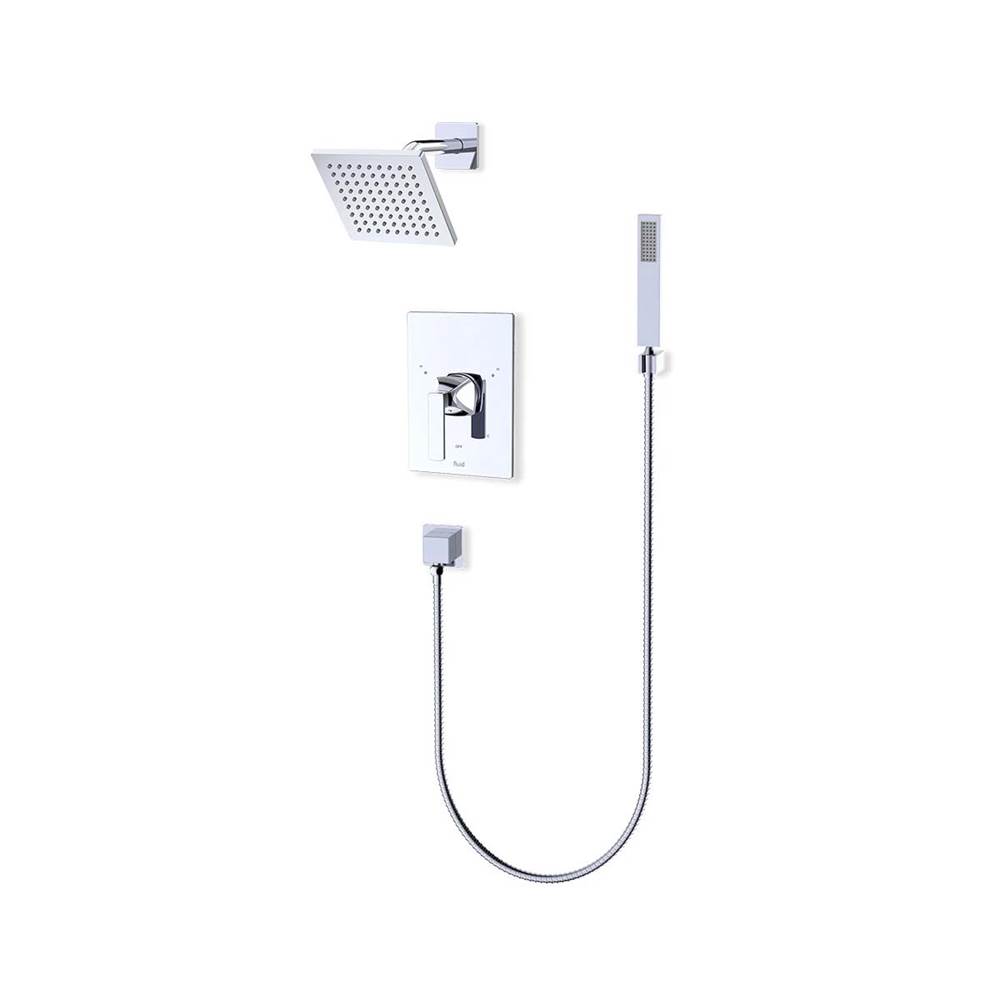 Fluid fluid Oceanside 6'' Shower & Hand Shower Trim Kit, (Single Handle) - Brushed Nickel