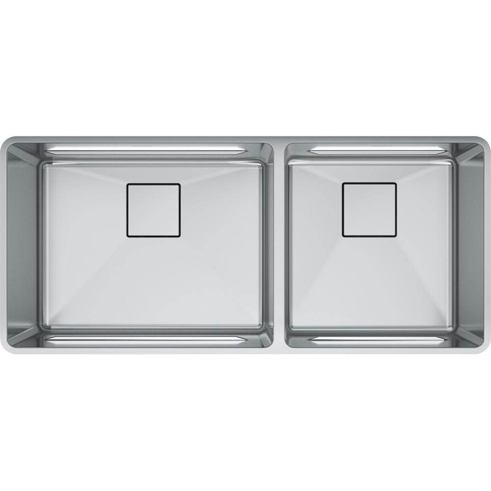 Franke Pescara 41-in. x 18-in. 18 Gauge Stainless Steel Undermount Double Bowl Kitchen Sink - PTX160-40