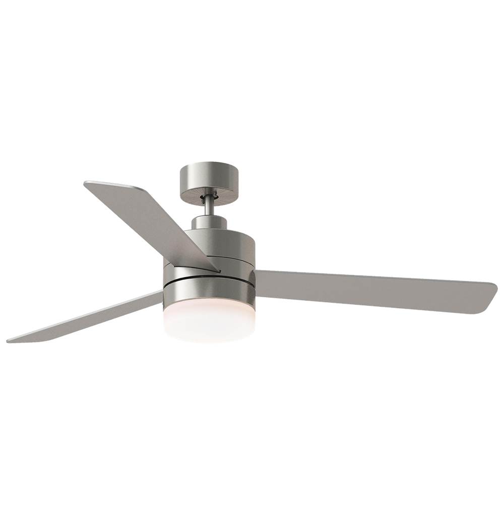 Generation Lighting Era 52'' Dimmable LED Indoor/Outdoor Brushed Steel Ceiling Fan with Light Kit, Remote Control and Manual Reversible Motor