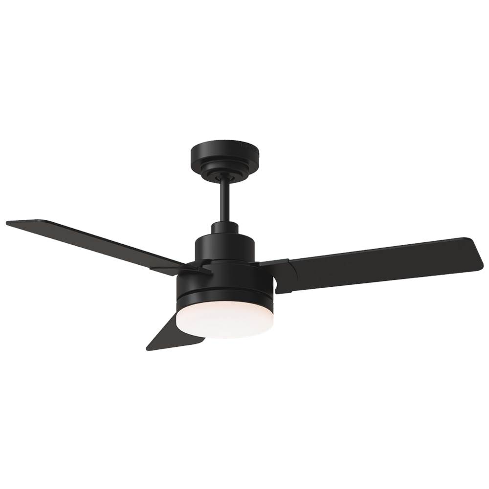 Generation Lighting Jovie 44'' Dimmable Indoor/Outdoor Integrated LED Indoor Midnight Black Ceiling Fan with Light Kit Wall Control and Manual Reversible Motor