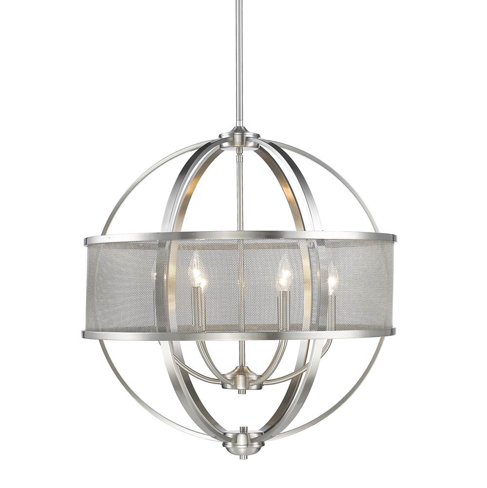 Golden Lighting Colson PW 6 Light Chandelier (with shade) in Pewter