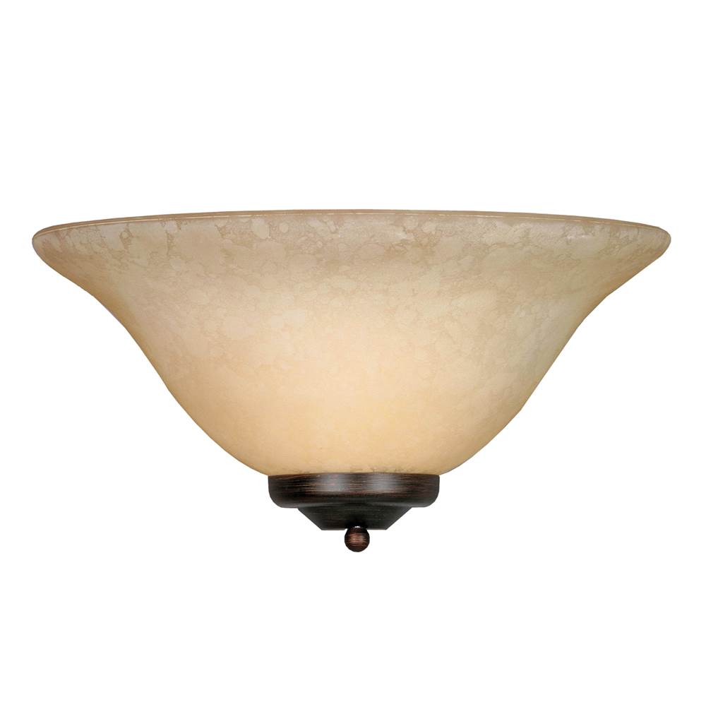 Golden Lighting Multi-Family 1 Light Wall Sconce in Rubbed Bronze with Tea Stone Glass