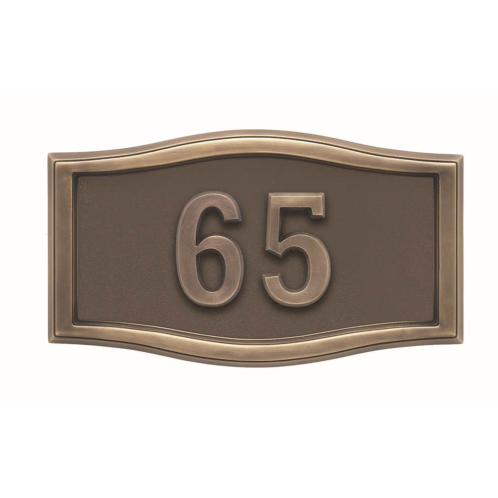 Gaines Manufacturing HouseMark Address Plaque Small Roundtangle Bronze w/ Antique Bronze