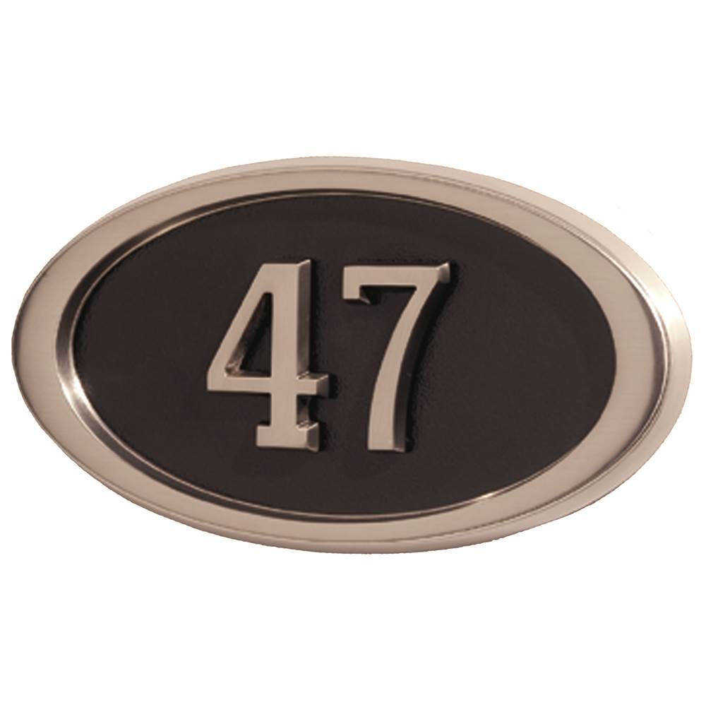 Gaines Manufacturing HouseMark Address Plaque Small Oval Black w/ Satin Nickel