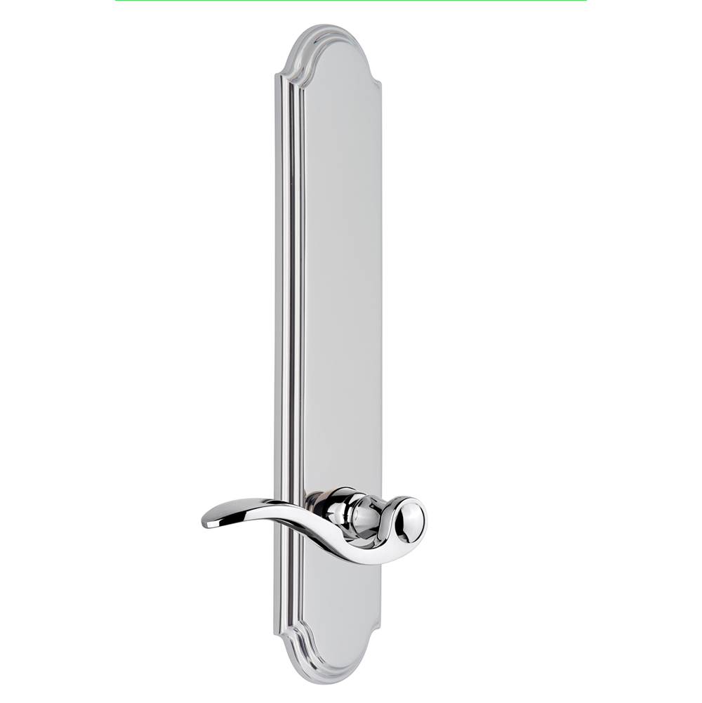 Grandeur Hardware Grandeur Hardware Arc Tall Plate Privacy with Bellagio Lever in Bright Chrome