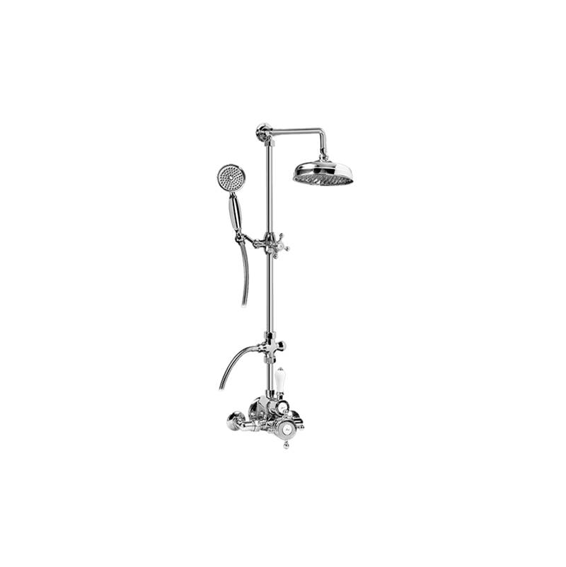 Graff Traditional Exposed Thermostatic Tub and Shower System - w/Metal Handshower Handle