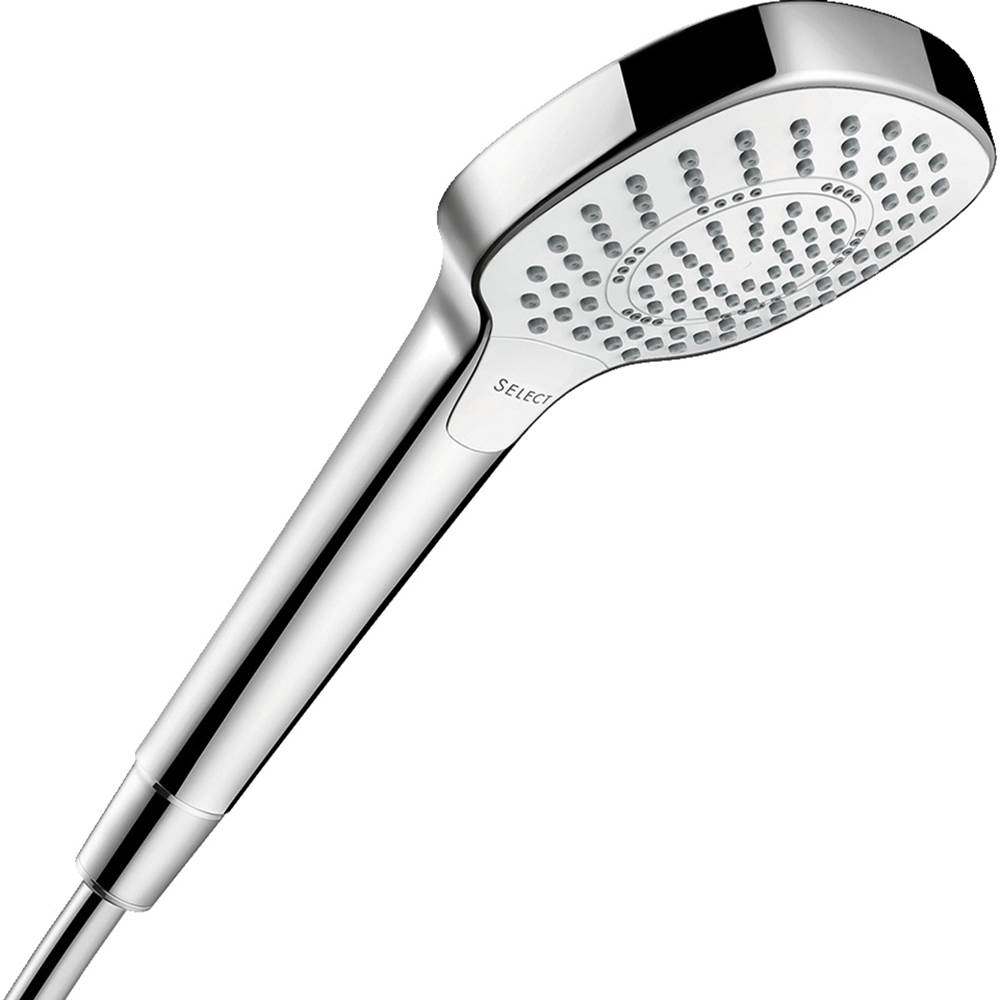 Hansgrohe Croma Select E Handshower 110 3-Jet, 2.5gpm in White / Chrome
