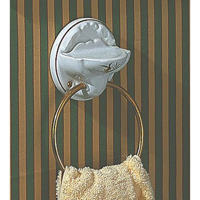 Herbeau Towel Ring / Soap Dish in Rouen Marly, Polished Nickel