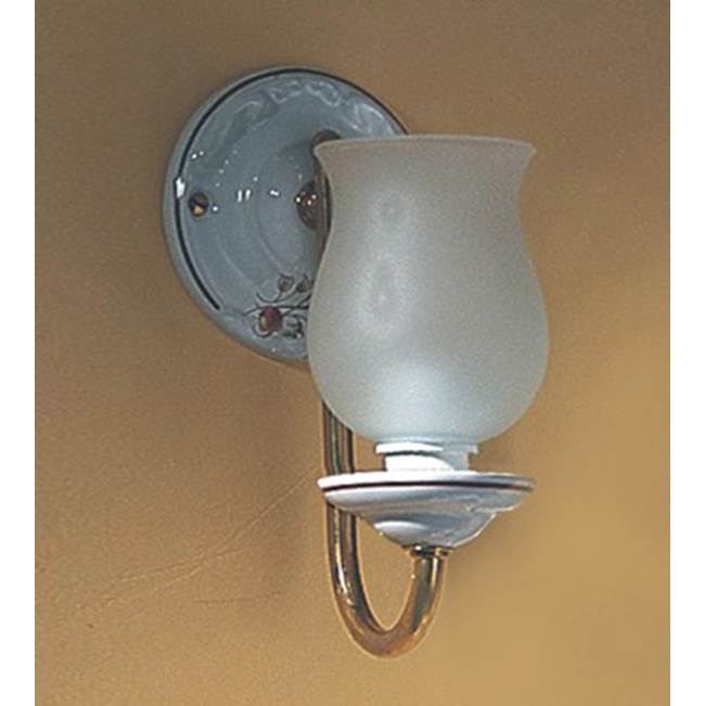Herbeau Wall Light in White, Old Silver Hardware
