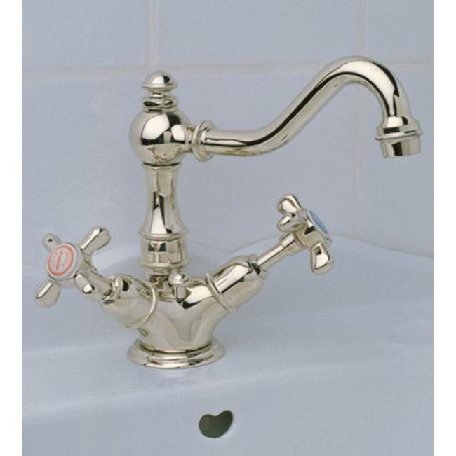 Herbeau ''Royale'' Single-Hole Basin Mixer in Old Silver