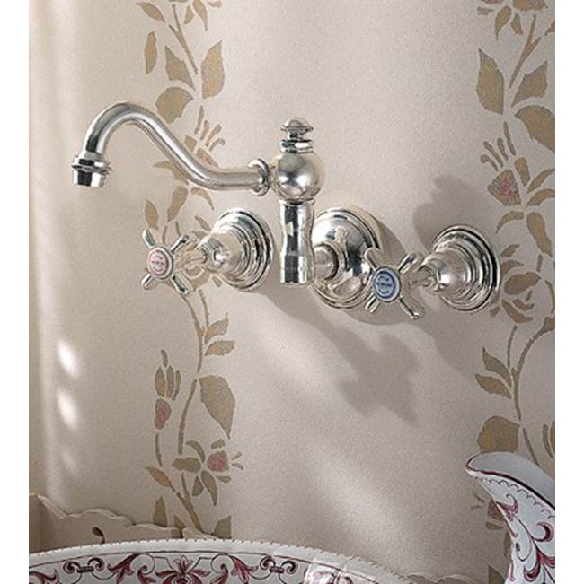 Herbeau ''Royale'' Wall Mounted 3 Hole Set Without Waste in Old Silver