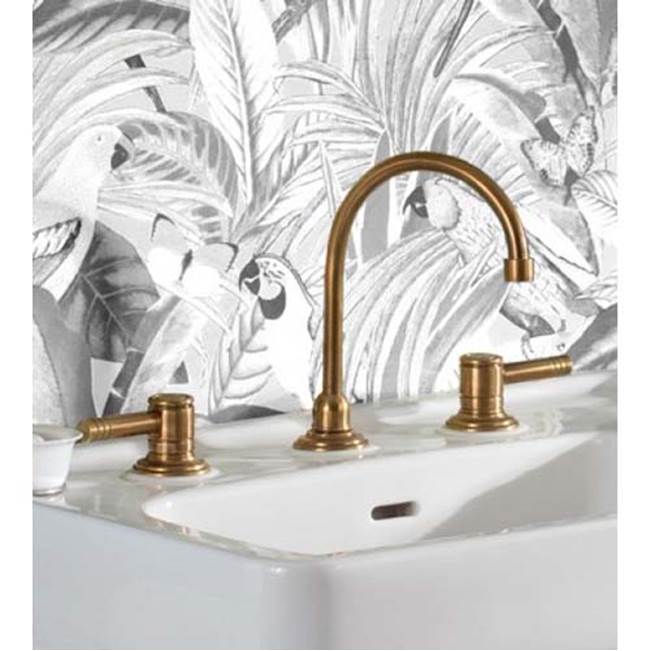 Herbeau ''Lille'' 3-Hole Lavatory Mixer with Ceramic Cartridge in French Weathered Brass